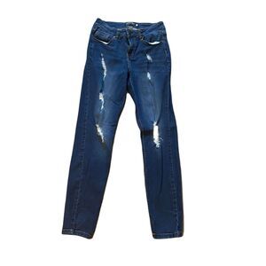 Blue Age Denim Skinny Jeans ~ Sz 5 ~ Blue ~ Mid Rise ~ 28" Inseam ~ Distressed